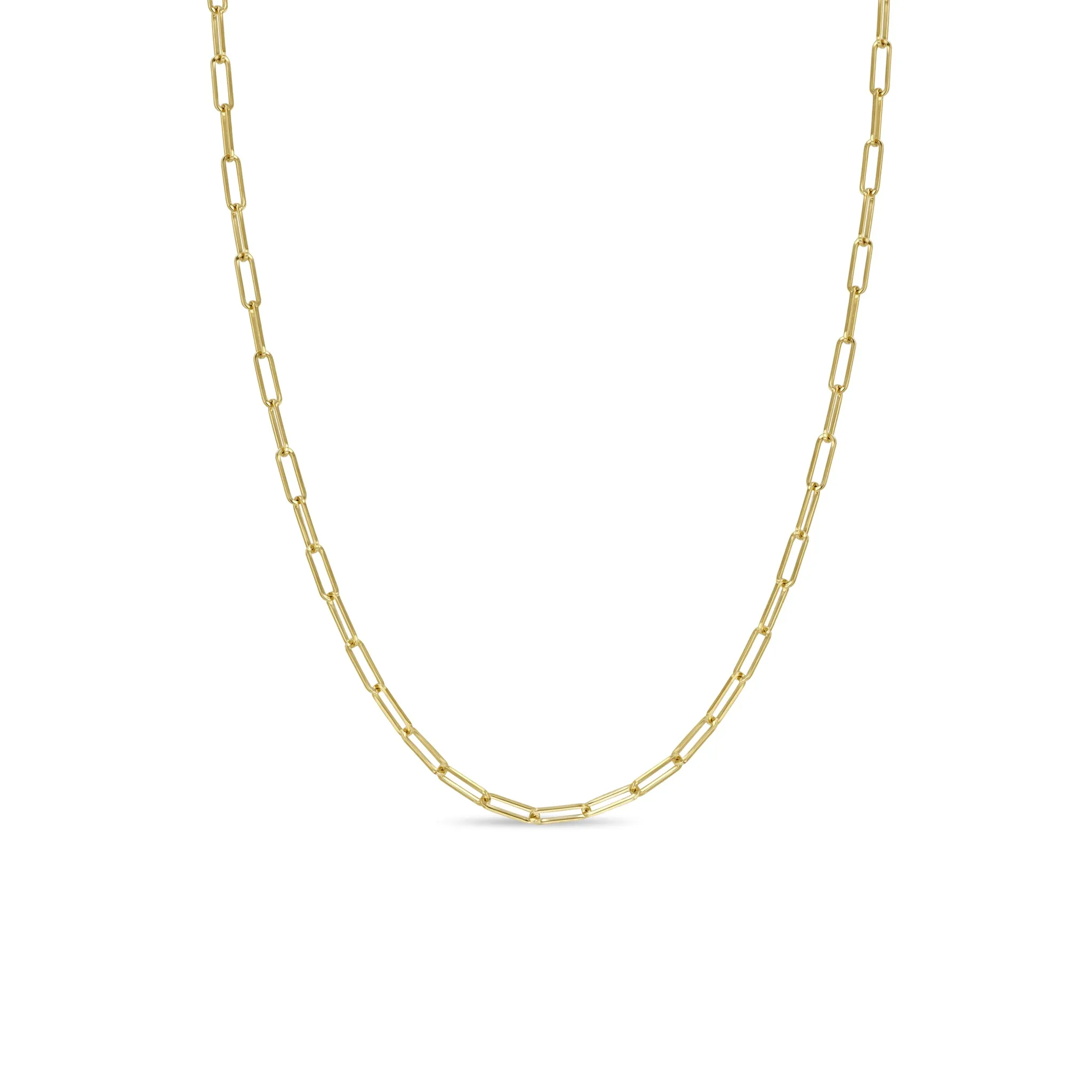 14k Gold Small Paperclip Chain Necklace