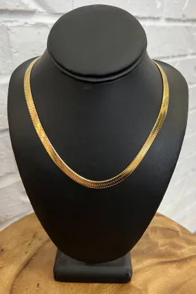 18K Katy Thick Herringbone Necklace