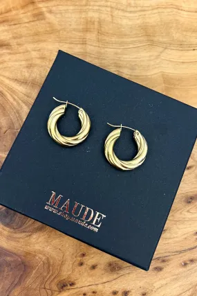 18K Shelby Twisted Hoop Earrings