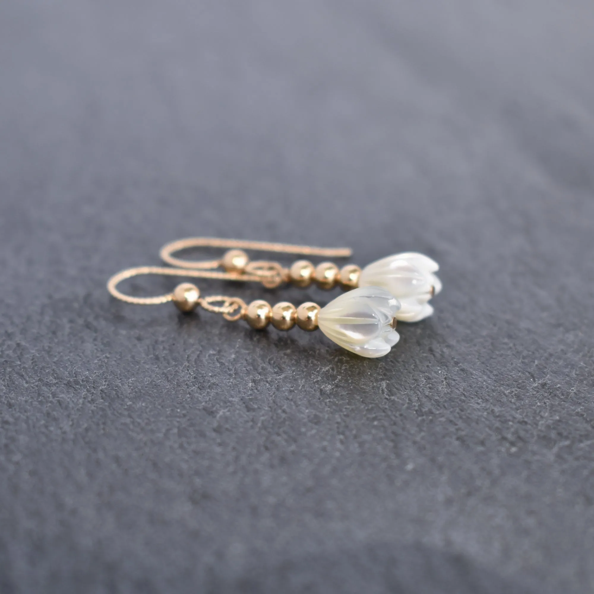 3mm Metal Beaded Earrings with Pikake Accent