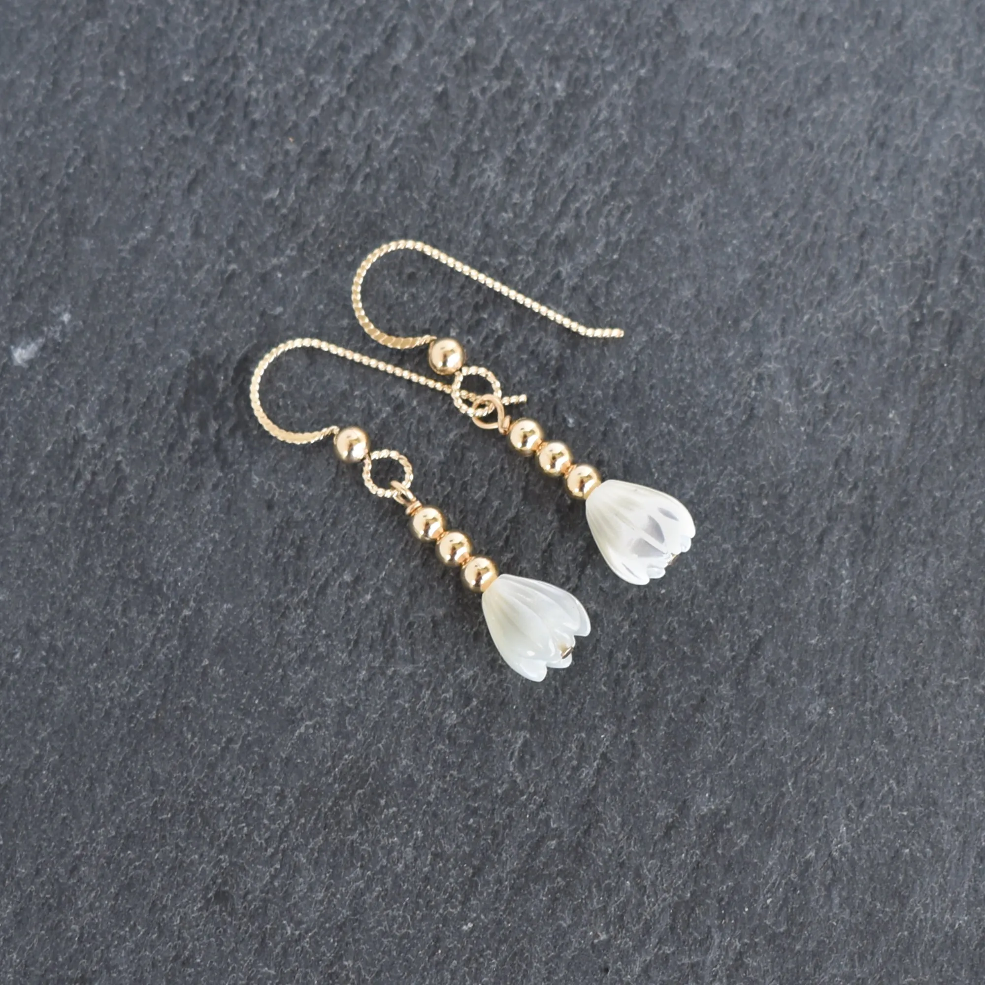 3mm Metal Beaded Earrings with Pikake Accent