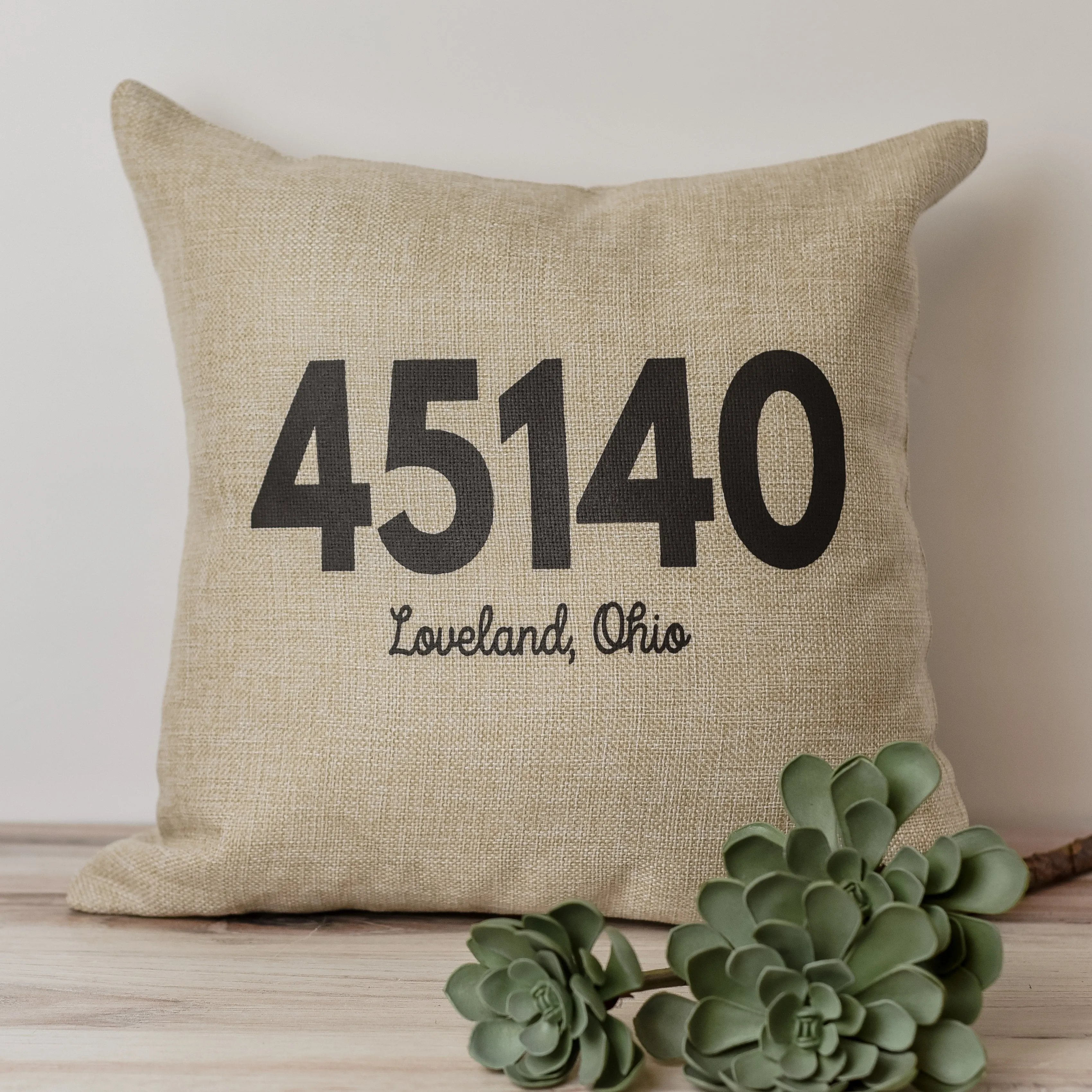 45140 Loveland, Ohio Pillow in Natural