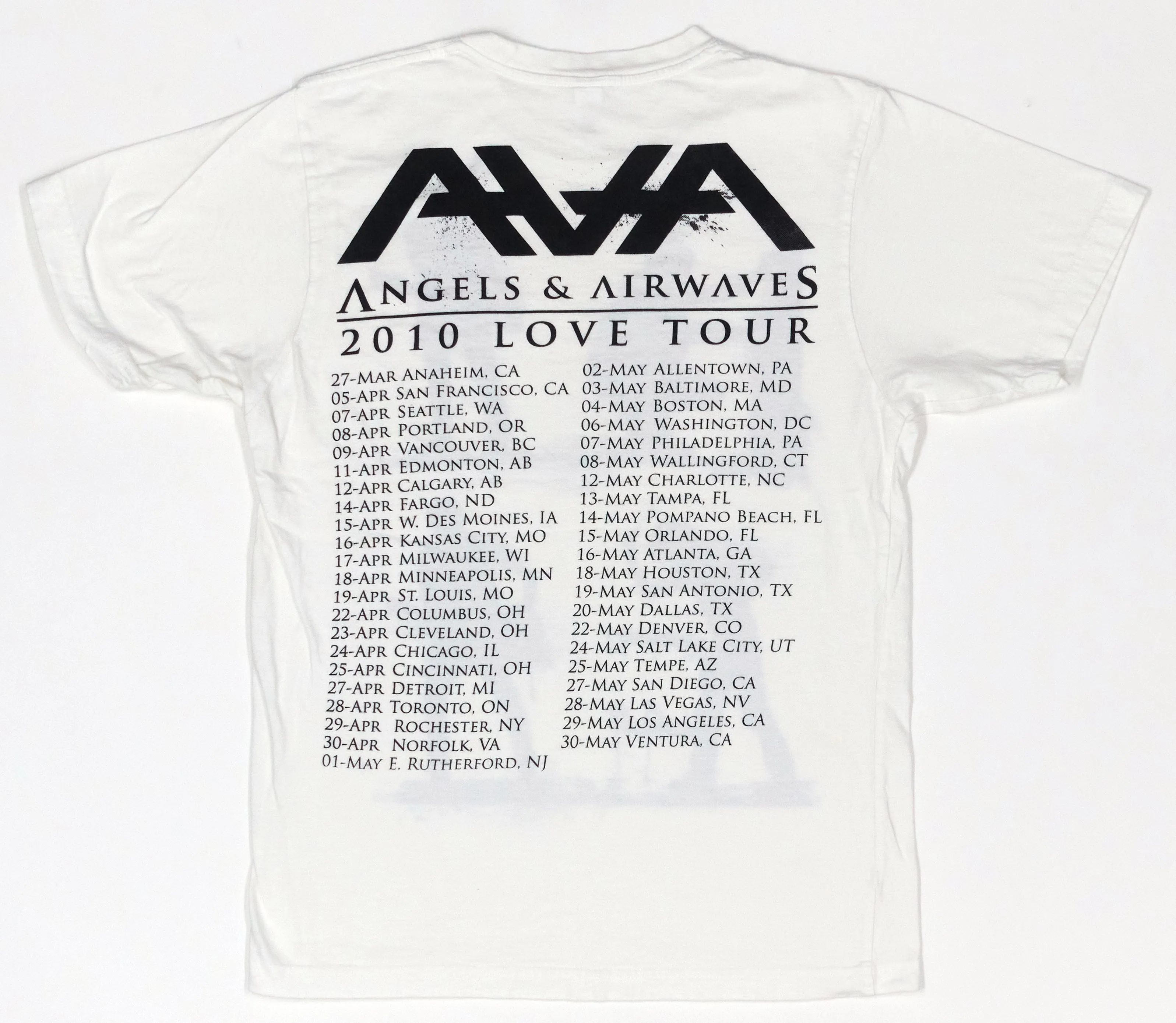 Angels & Airwaves - Love 2010 North American Tour Shirt Size Medium