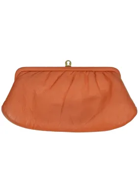 Apricot Soft Leather Vintage Clutch Bag