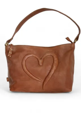 ART N' VINTAGE LOVE HOBO LEATHER BAG OAK