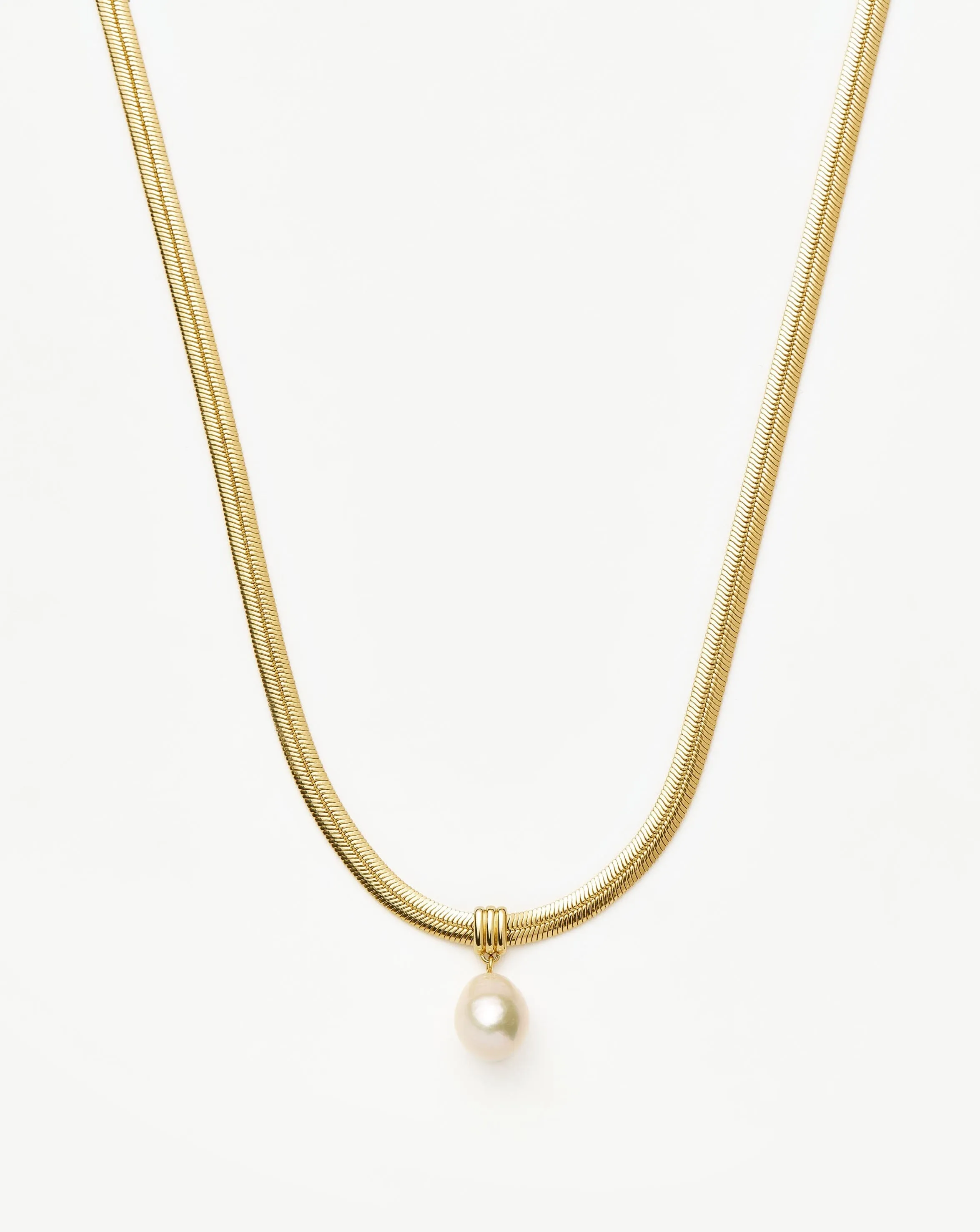 Baroque Pearl Snake Chain Pendant Necklace | 18k Gold Plated Vermeil/Pearl