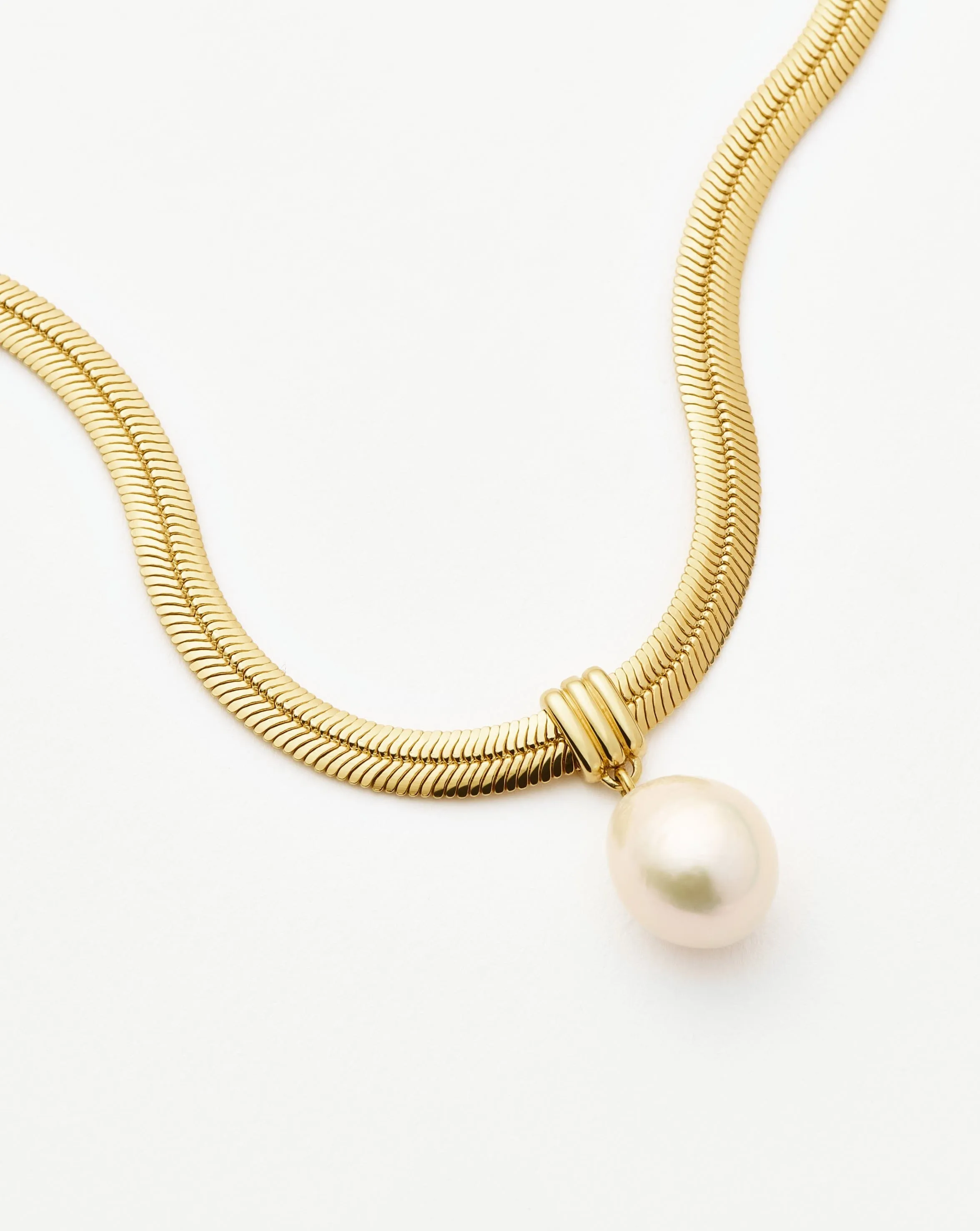 Baroque Pearl Snake Chain Pendant Necklace | 18k Gold Plated Vermeil/Pearl