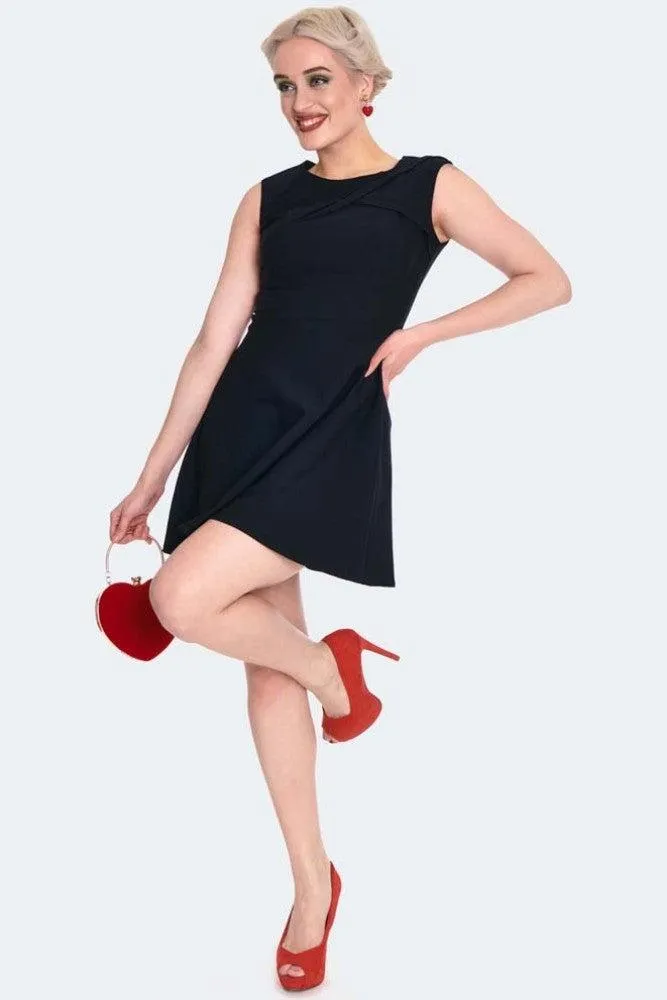 Black Sleeveless Mini Flare Dress