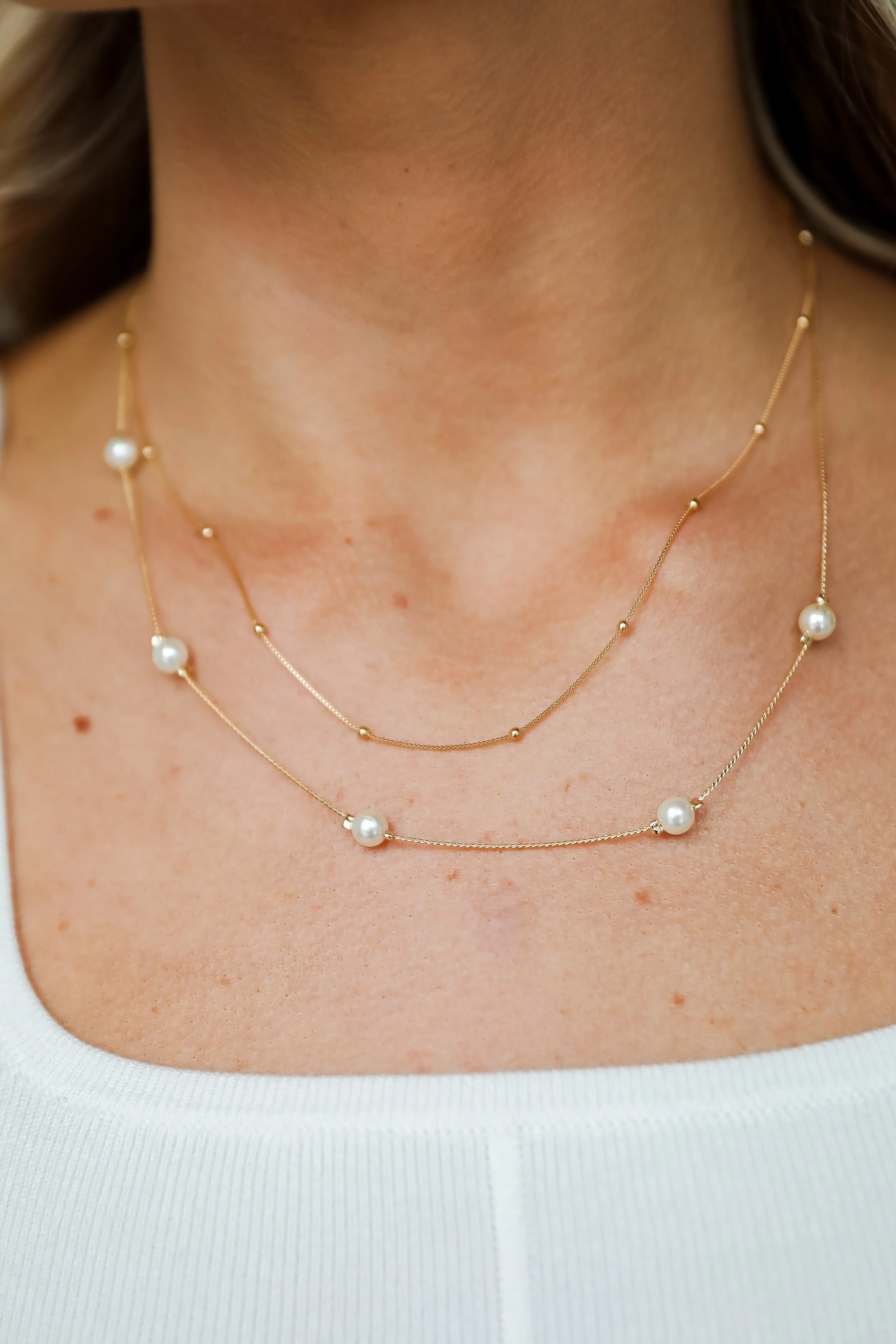 Brooke Gold Peal Layered Necklace