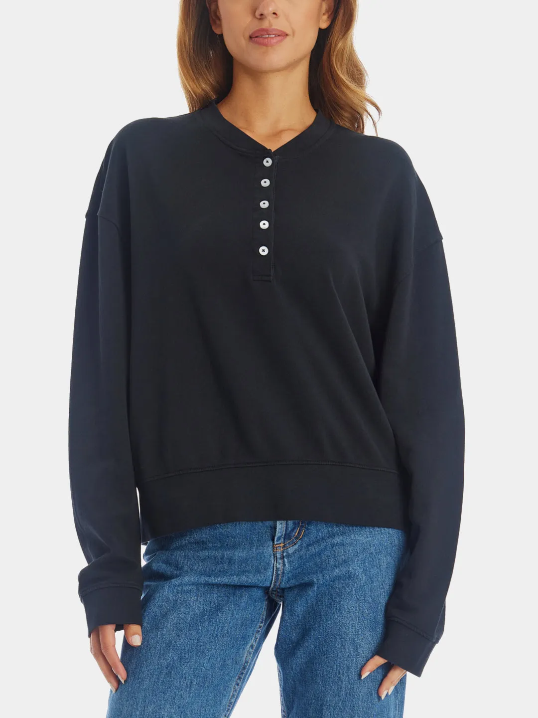 Button Up Crew Sweater