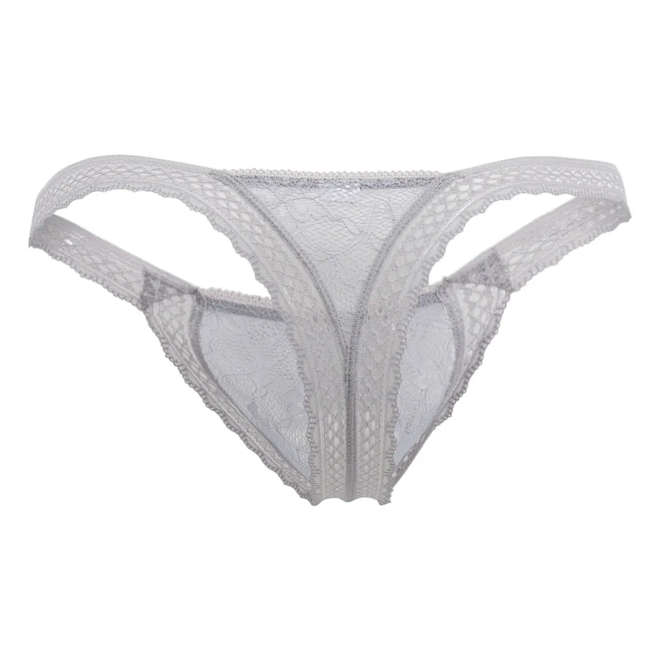 CandyMan 99420X Double Lace Thongs Color Gray