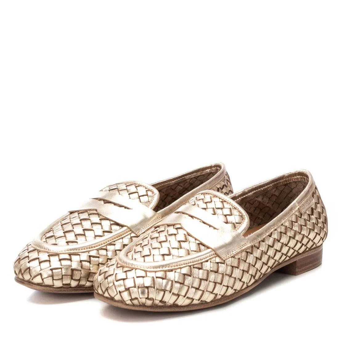 CARMELA Gold Woven Leather Loafer 161302