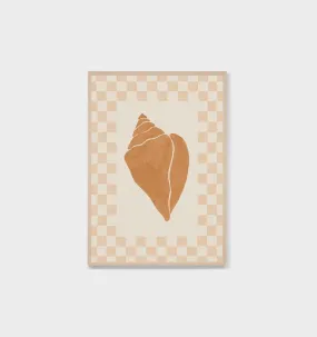 Check Seashell Mustard 1 Framed Print