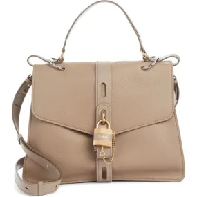 Chloé "Aby Day" Large Grey Leather Shoulder Bag