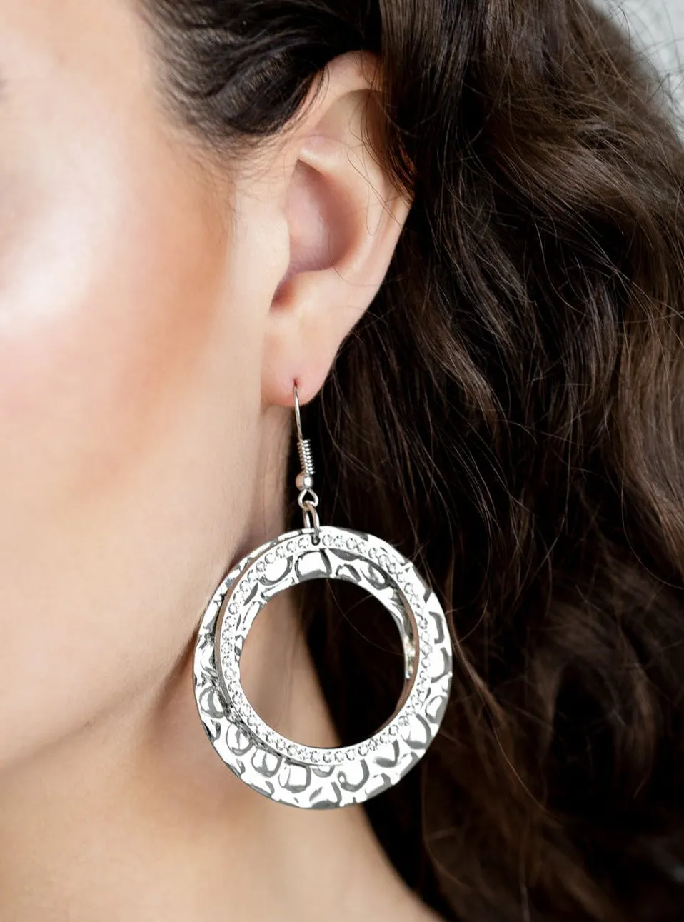 Cinematic Shimmer White Earrings