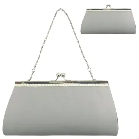 CLEARANCE EVENING BAG IN SILVER (CASE OF 48 - $1.50 / PIECE)  Wholesale Silver Evening Bag SKU: EB1020-SOL-SIL-48