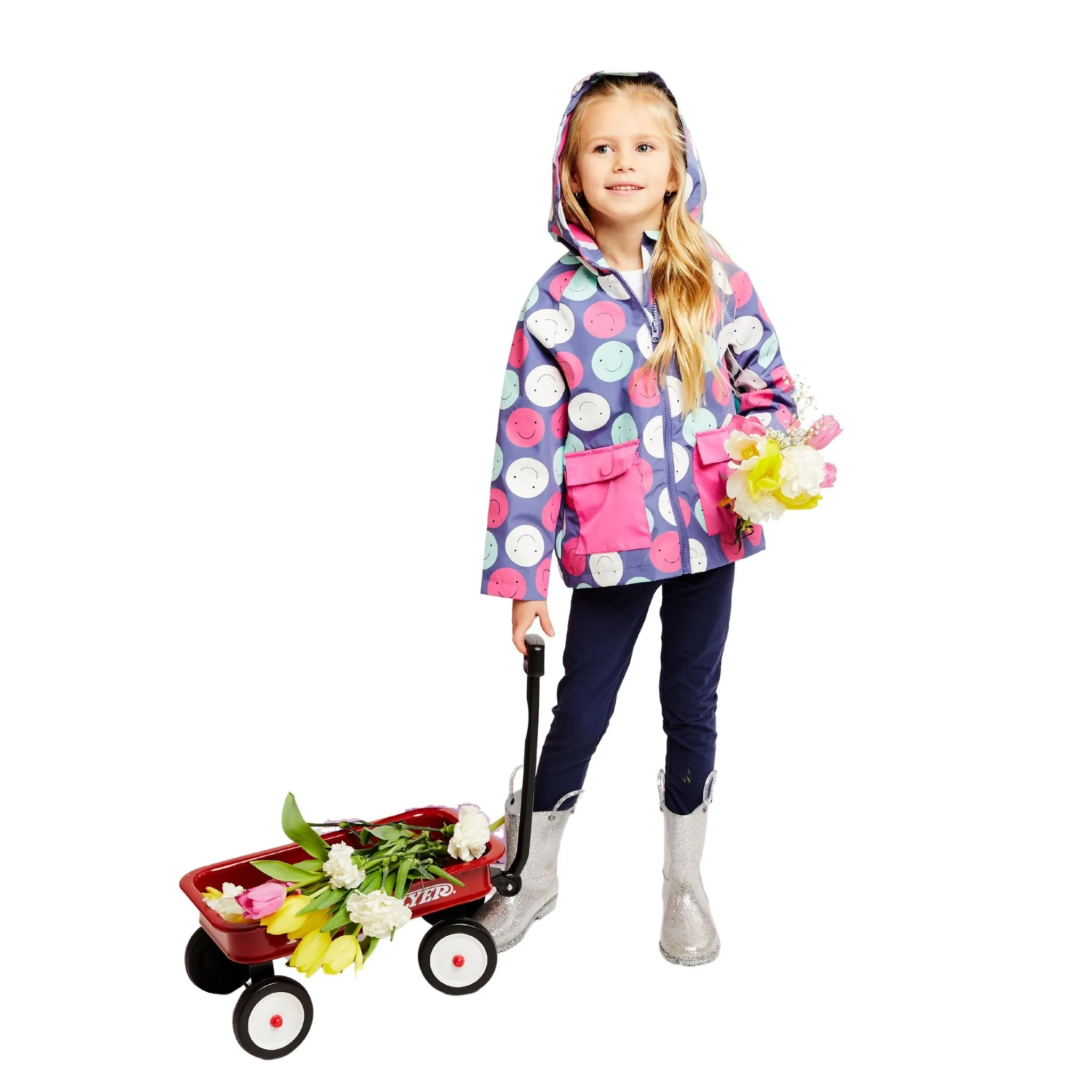 Color Changing Raincoat (Size 5-6X Years) | Smiley Print