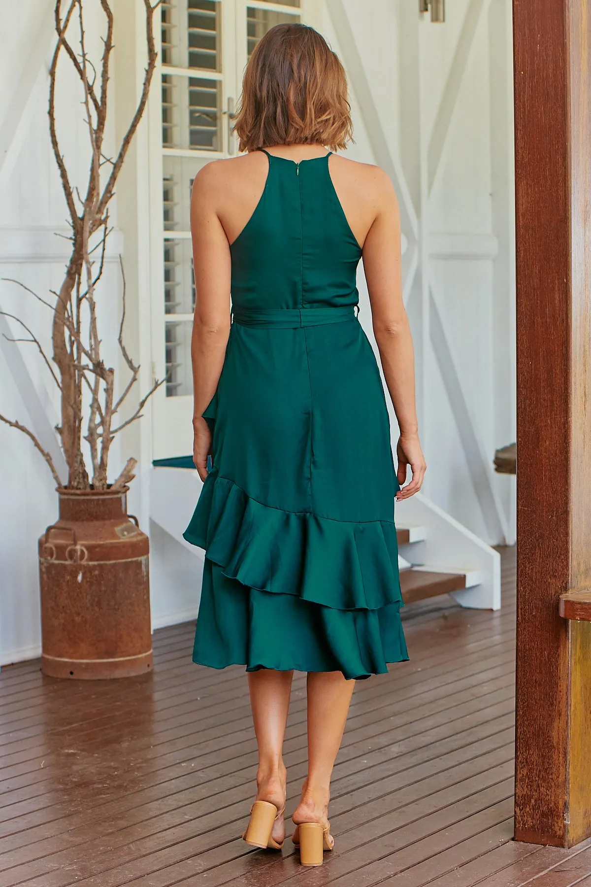 Dawn Emerald Sleeveless Evening Dress