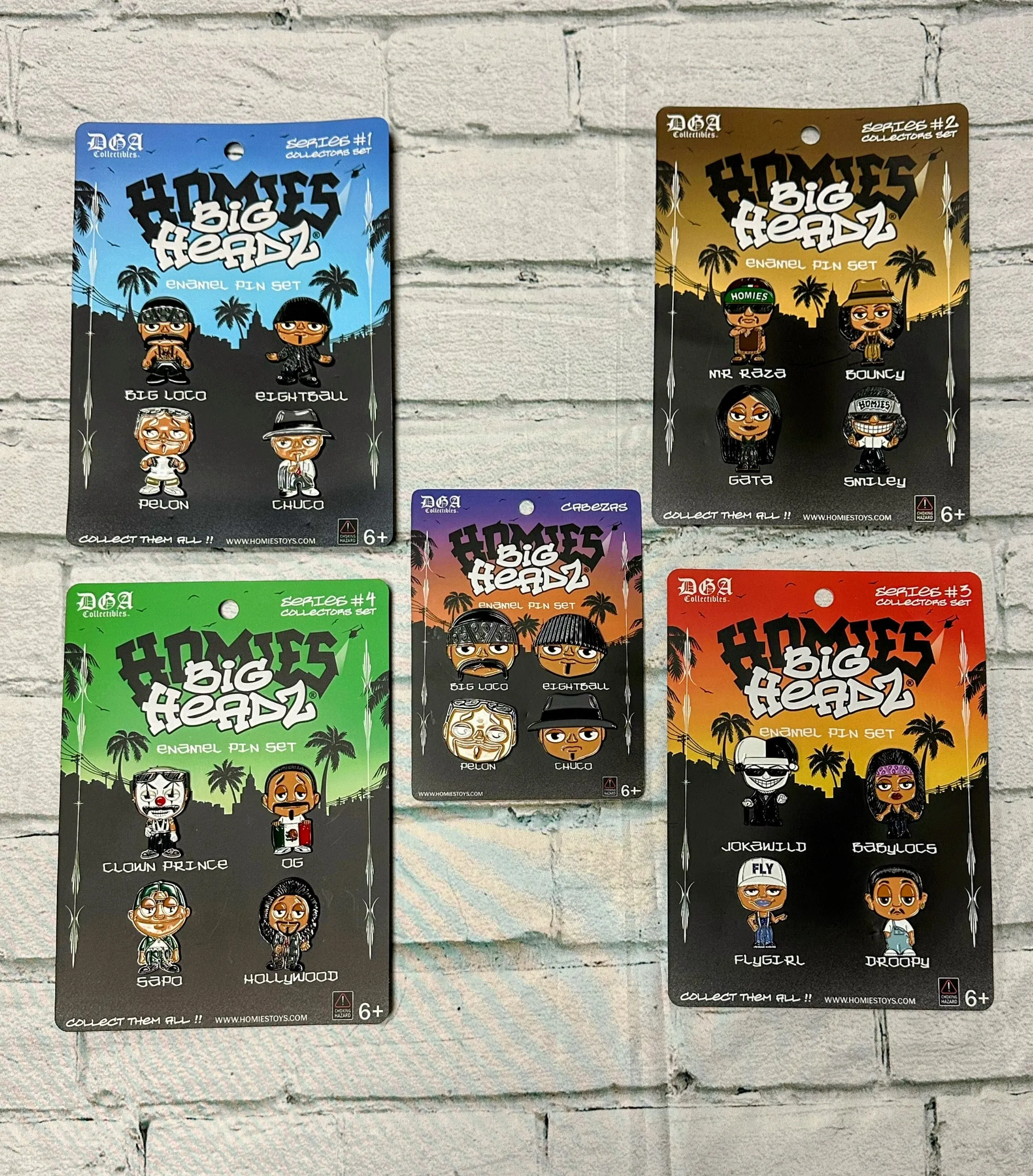 DGA Collectibles- BIG HEADZ Enamel PIN 5pc Collectors Set