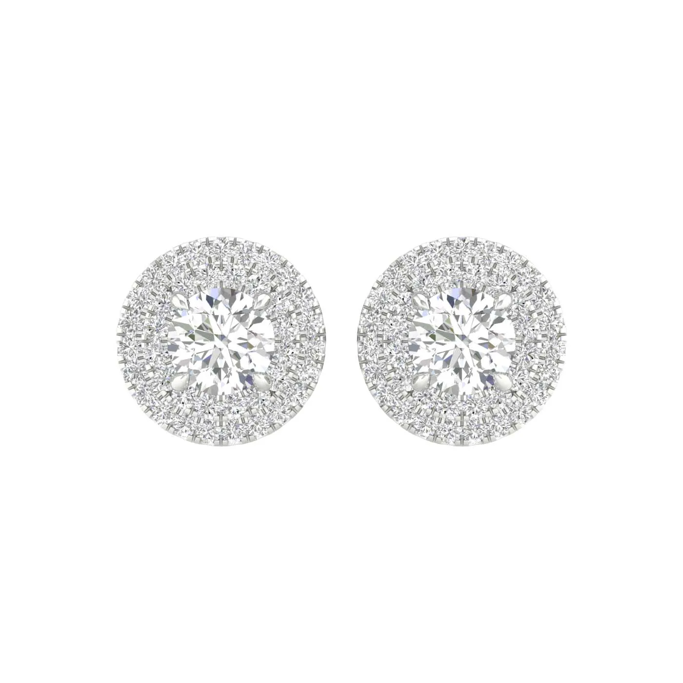 Diamond Stud Halo Earrings