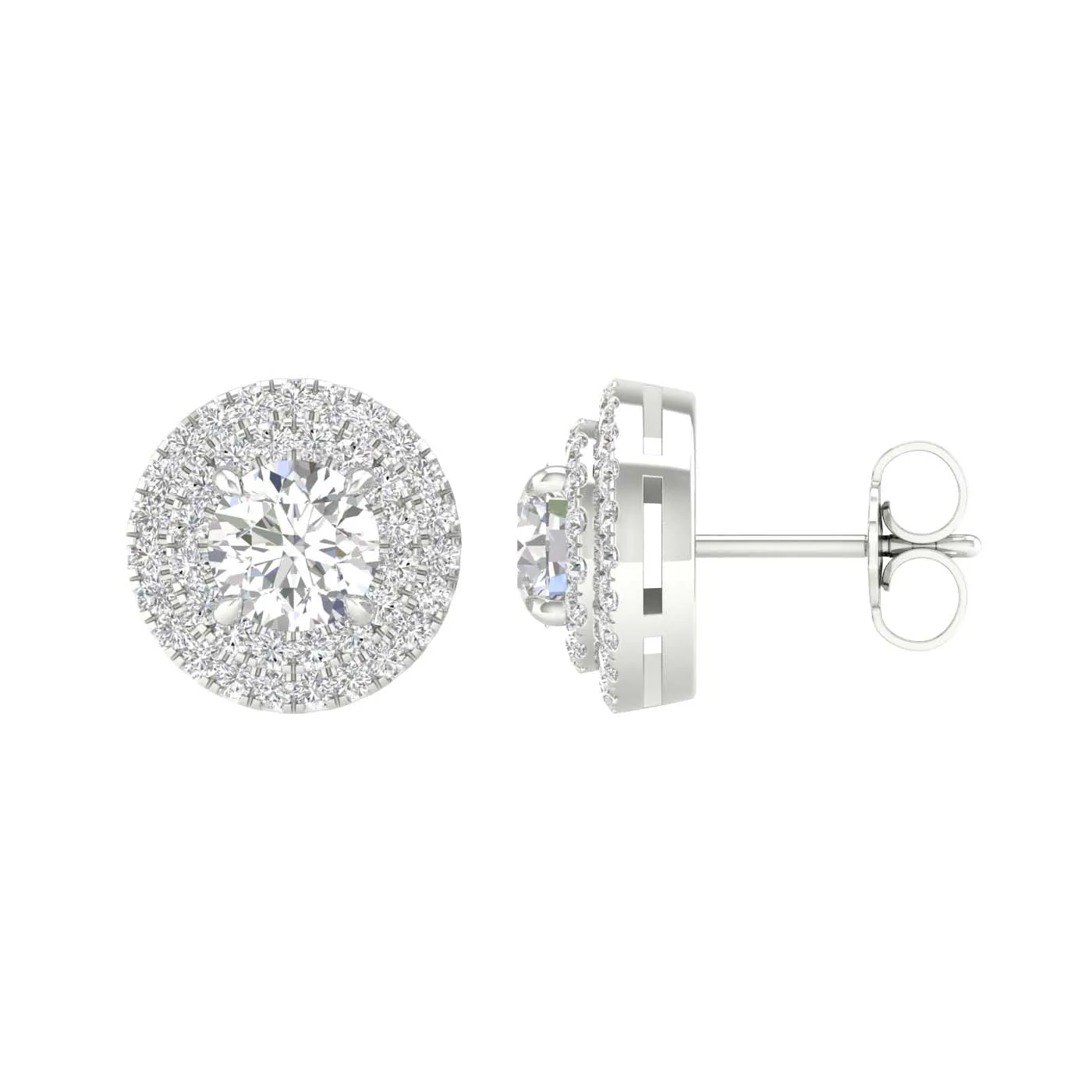 Diamond Stud Halo Earrings