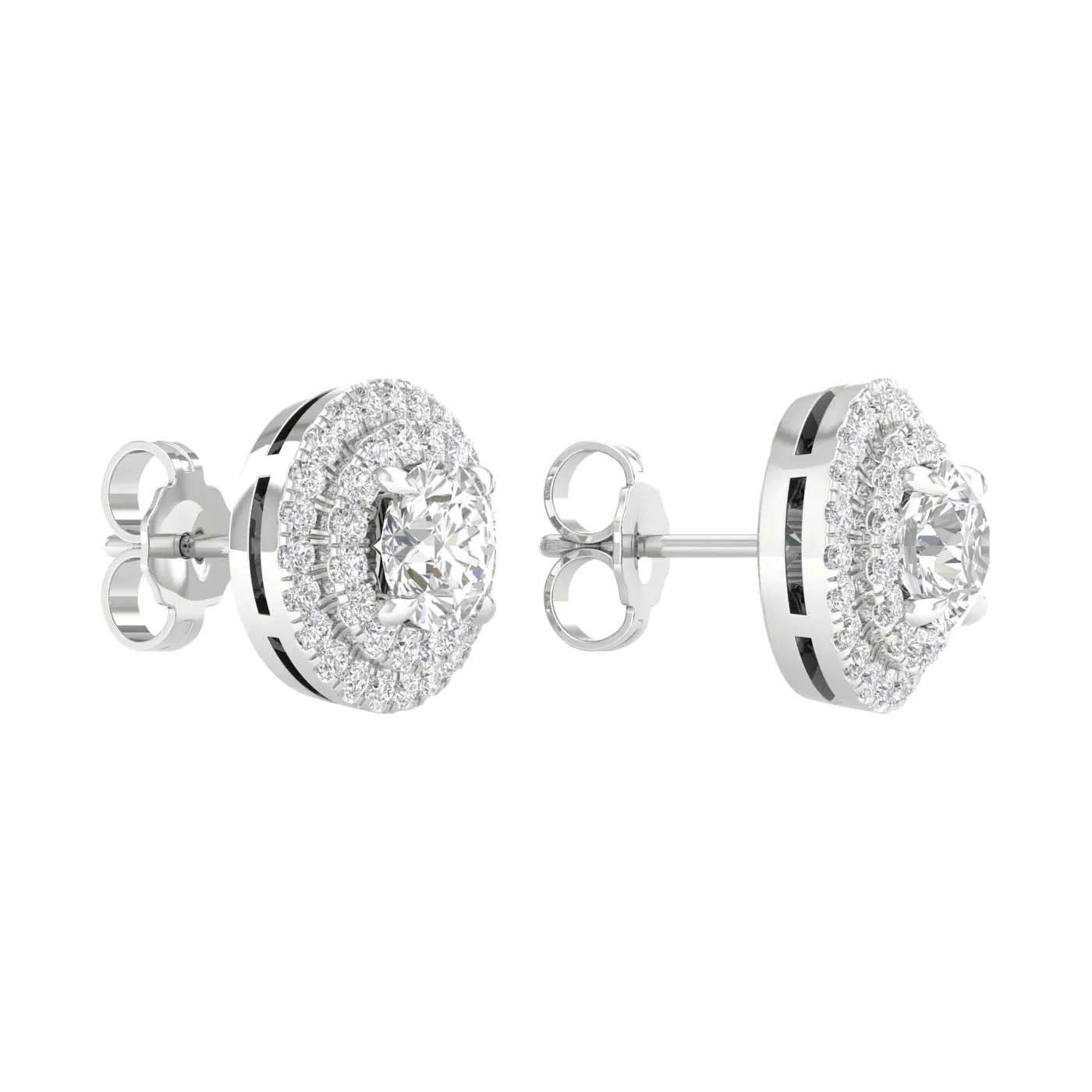 Diamond Stud Halo Earrings