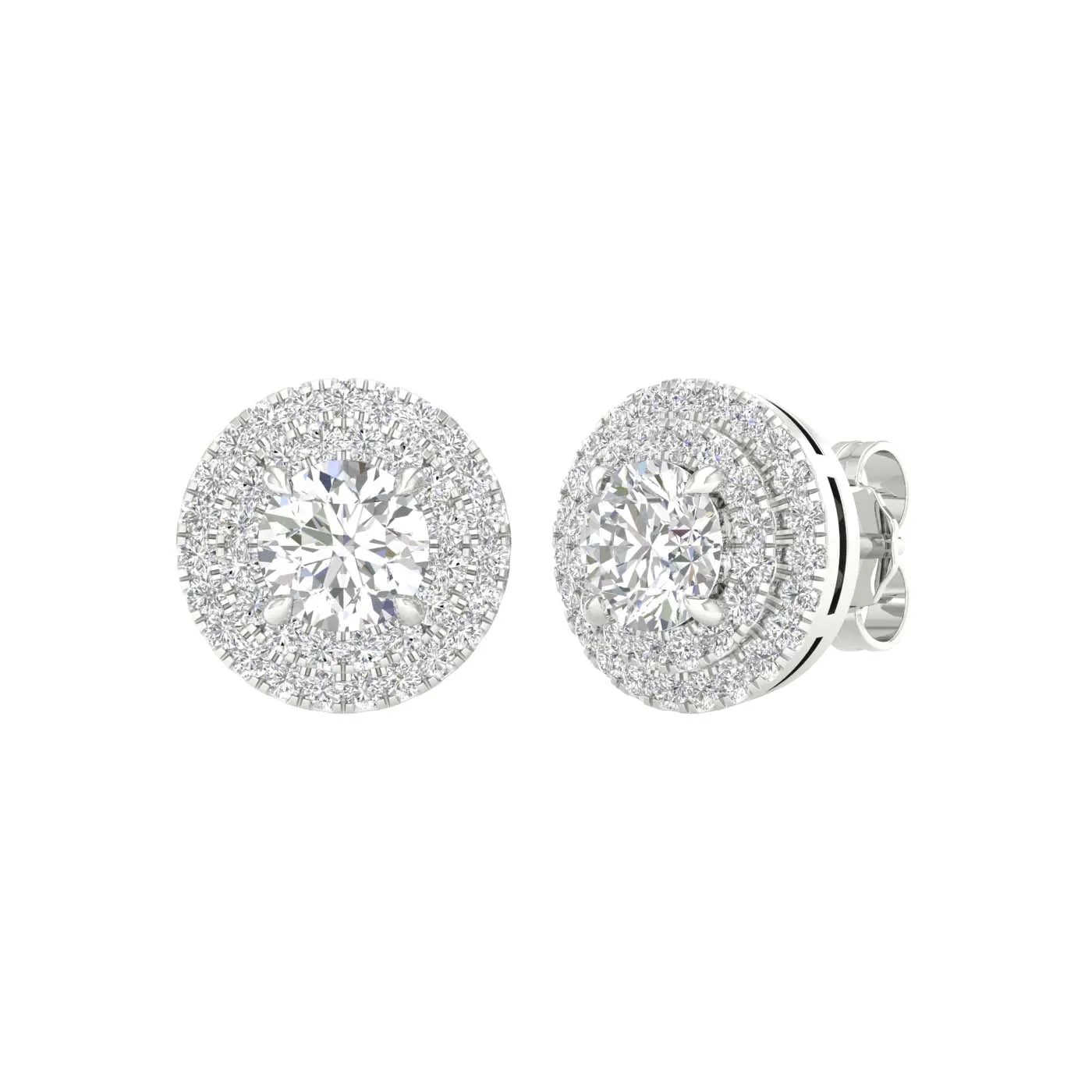 Diamond Stud Halo Earrings