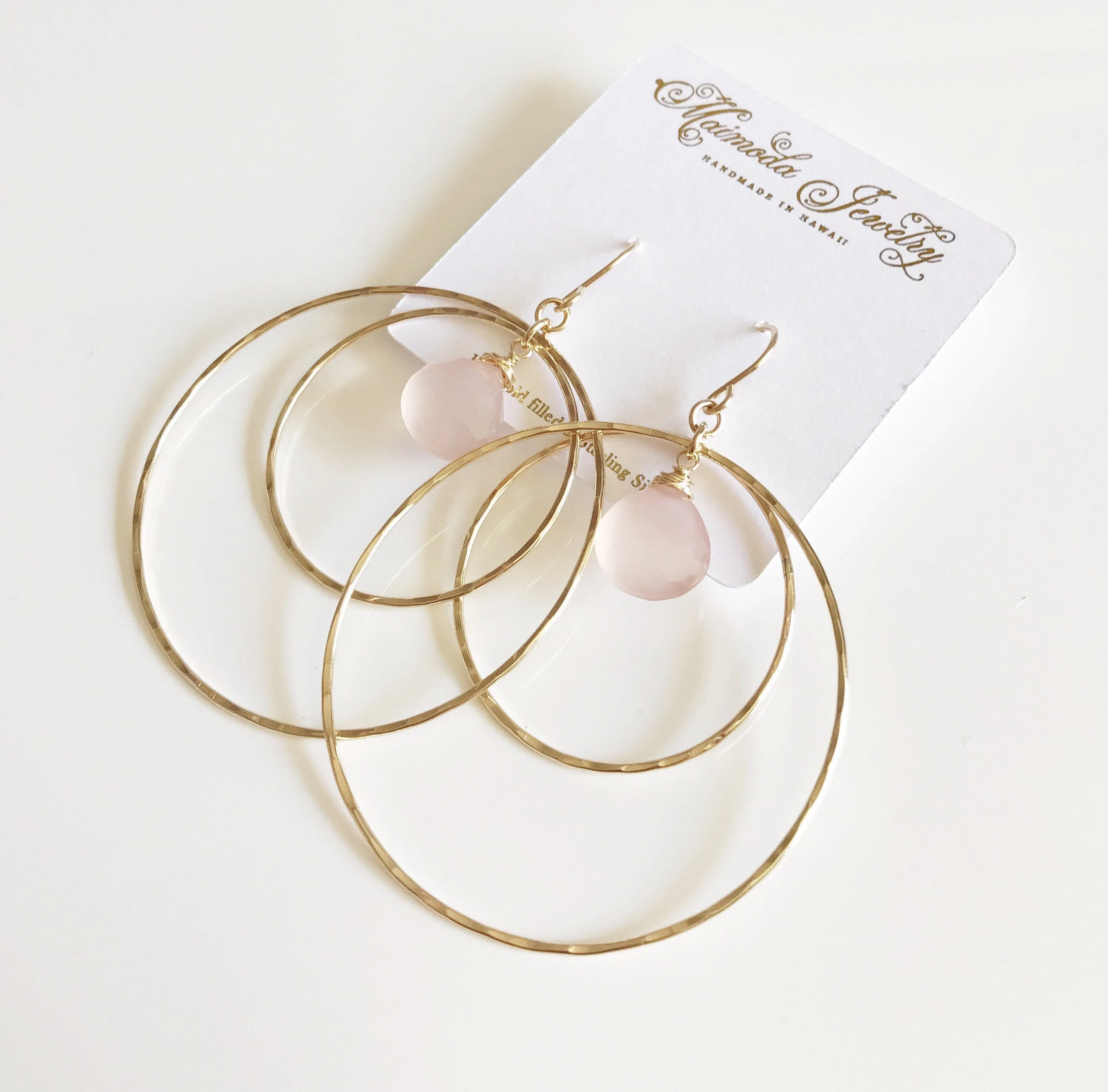 Earrings Rachel - pink chalcedony  (E248)