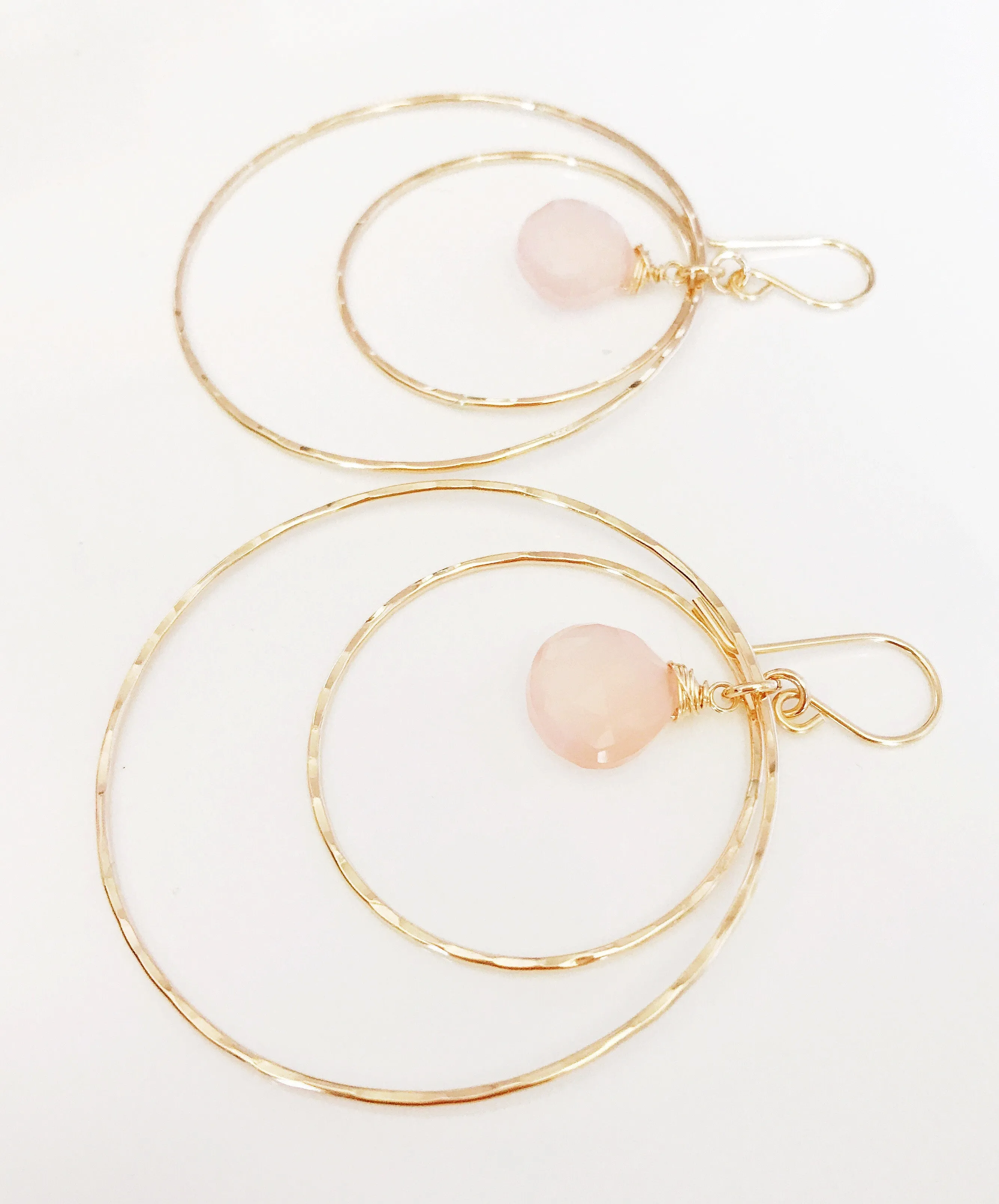 Earrings Rachel - pink chalcedony  (E248)