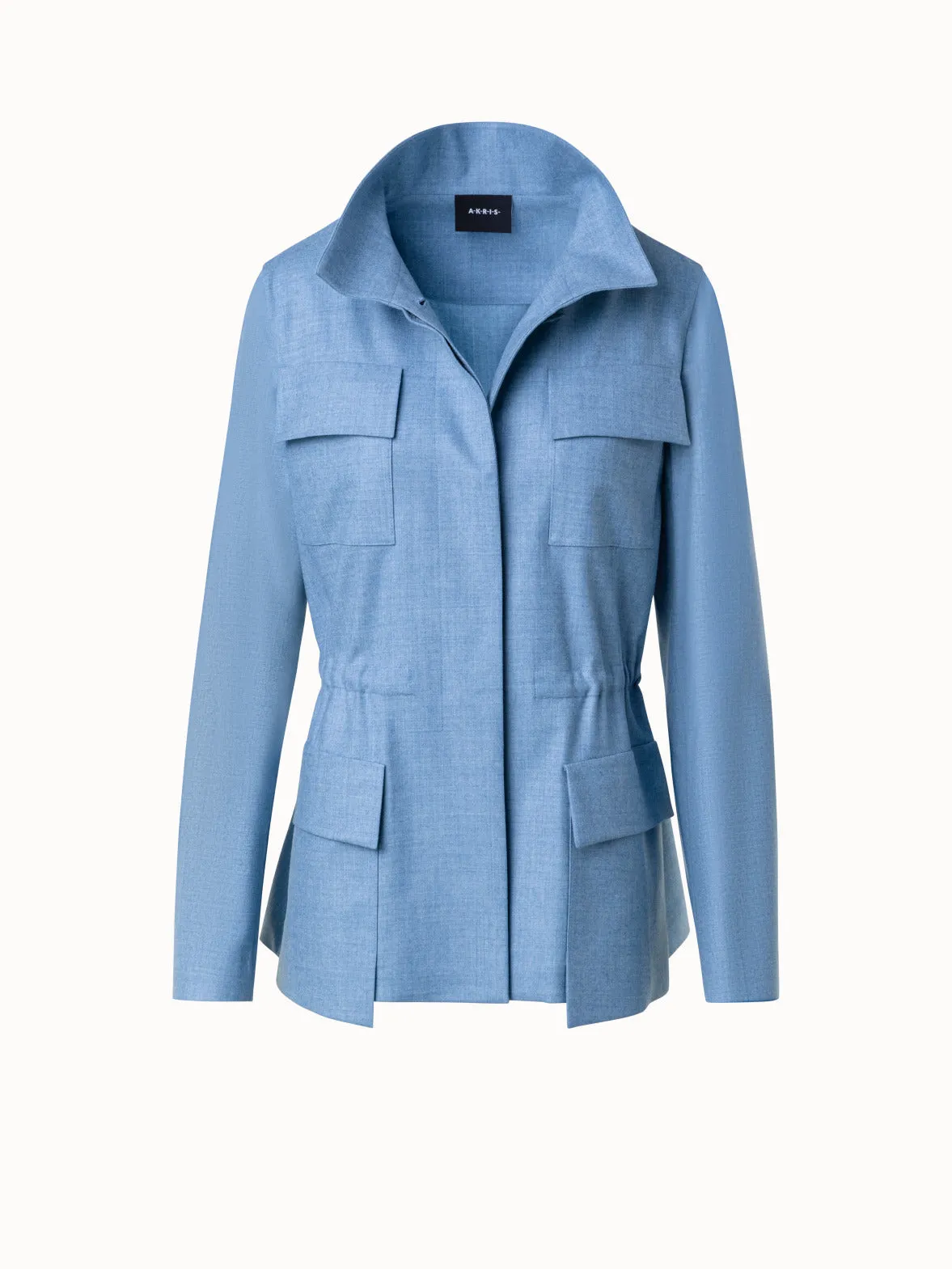 Flanell-Jacke aus Wolle mit Stretch