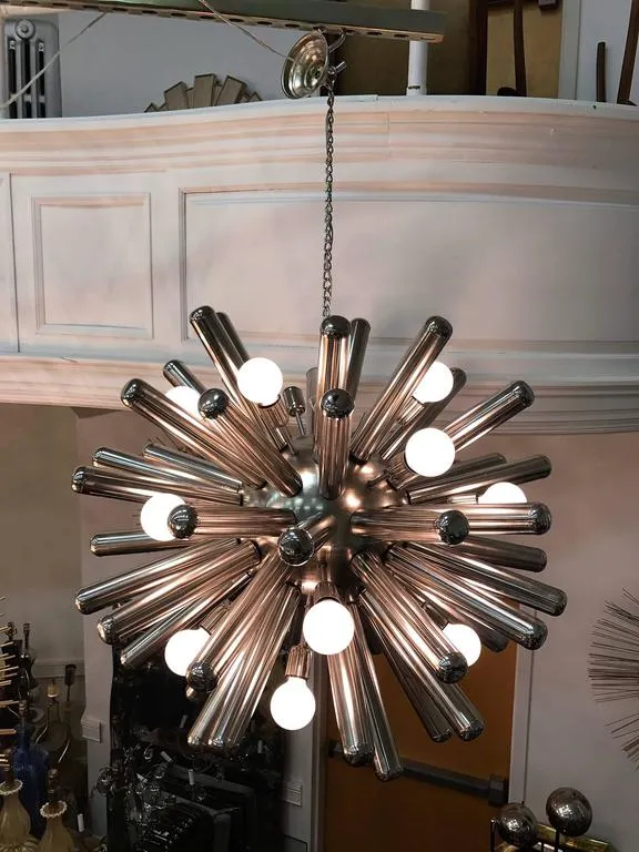 Italian Monumental Chrome Sputnik Chandelier