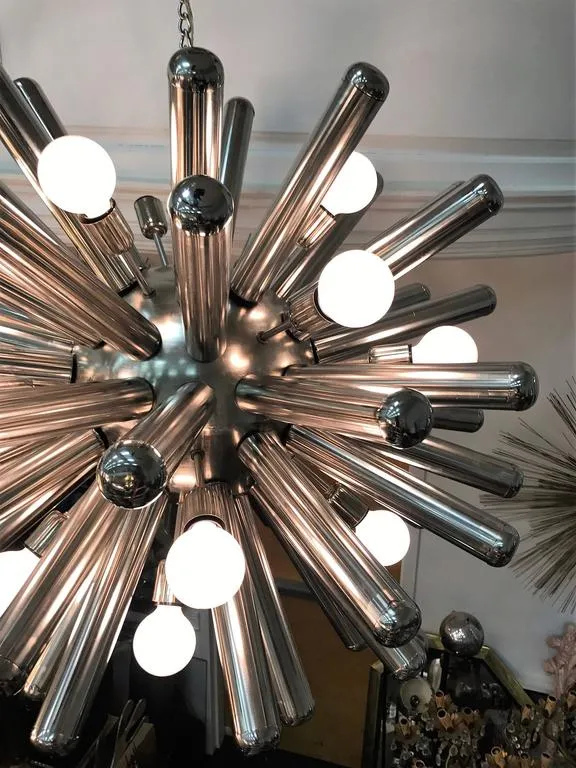 Italian Monumental Chrome Sputnik Chandelier