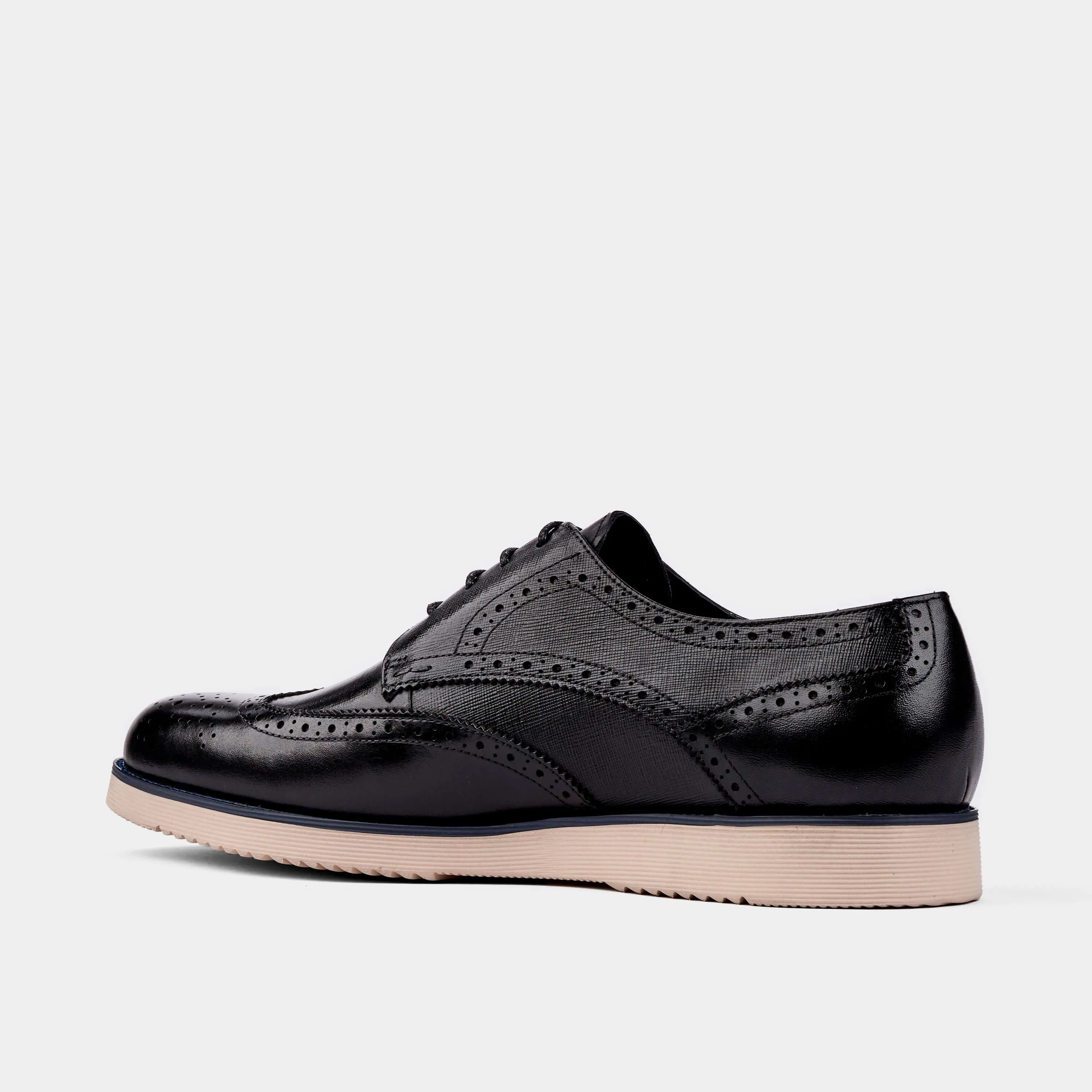 Jasper Black Leather Wingtip Sneakers 2.0