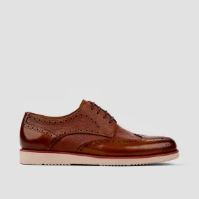 Jasper Cognac Leather Wingtip Sneakers 2.0