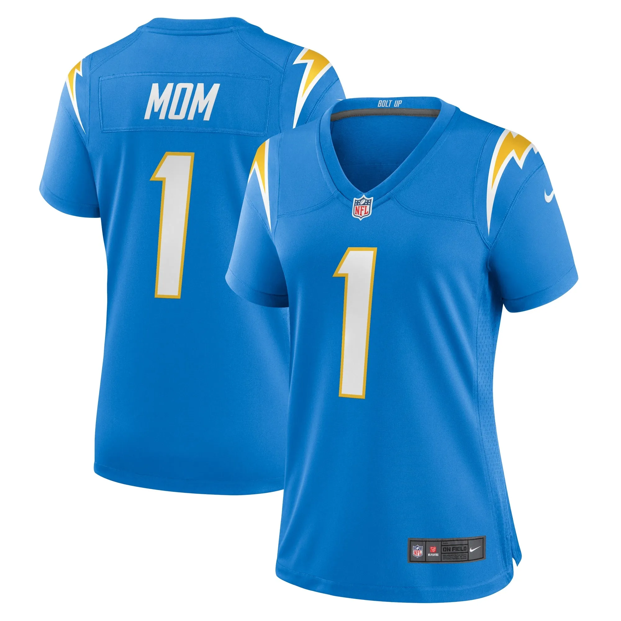 Number 1 Mom Los Angeles Chargers Nike Women's Game Jersey - Powder Blue