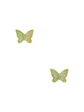 Opal Inlay Butterfly Posts