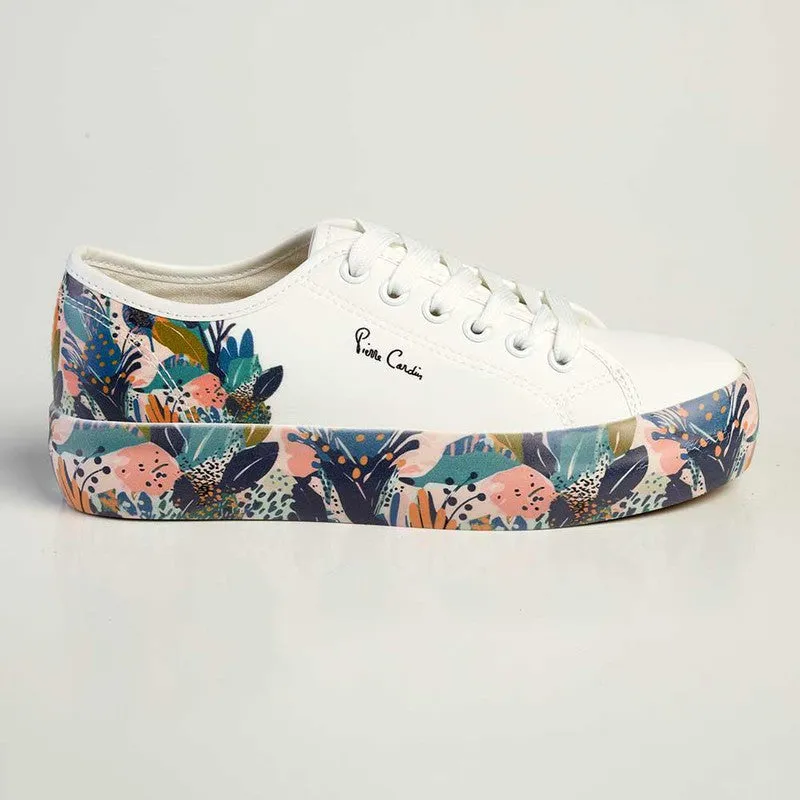 Pierre Cardin Jungle 2 Lace Up Floral Sneaker - White Multi