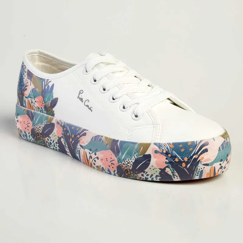 Pierre Cardin Jungle 2 Lace Up Floral Sneaker - White Multi