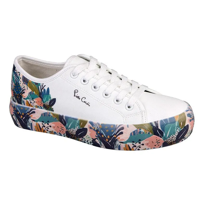 Pierre Cardin Jungle 2 Lace Up Floral Sneaker - White Multi