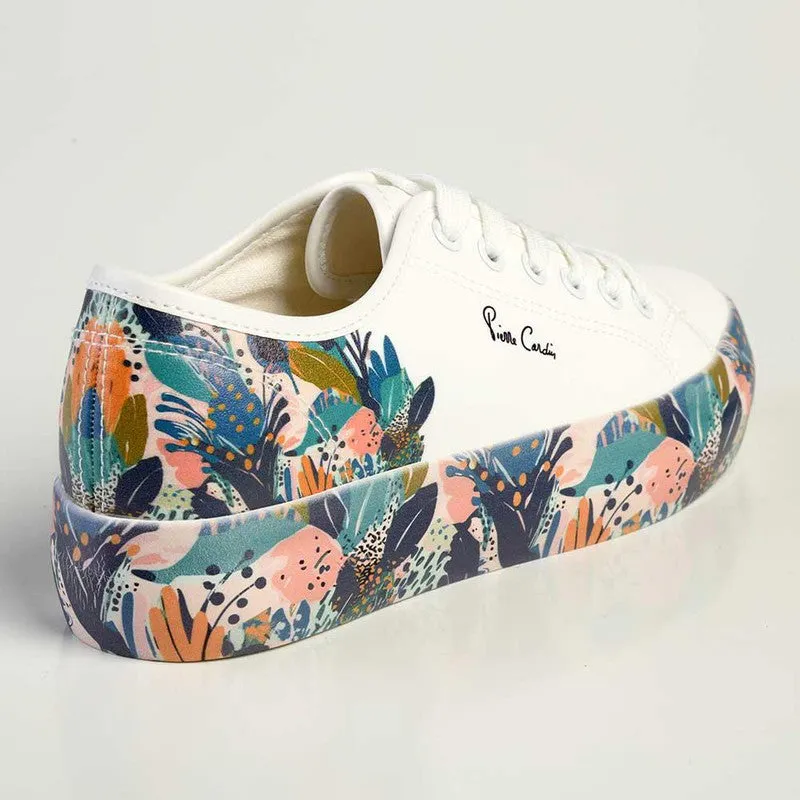 Pierre Cardin Jungle 2 Lace Up Floral Sneaker - White Multi