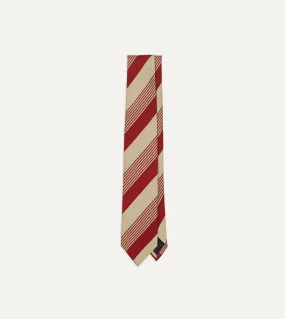 Red and Gold Multi Stripe Silk Tipped Tie