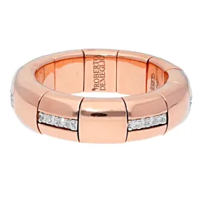 Roberto Demeglio Pura Oro Rose Gold Ring with Eternity Horizontal Diamond Bars