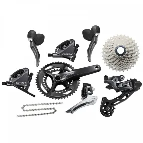 Shimano GRX-RX810 2x11 Disk Brake Groupset - 48/31T-175mm, 11-34T