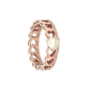 Solitaire White Opal 14K Ring