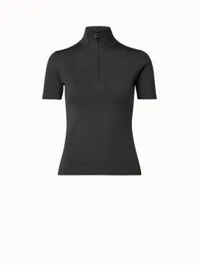 Strick Top aus Woll-Seiden-Stretch