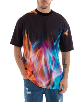 T-Shirt Uomo Tie Dye Manica Corta Girocollo Multicolore GIOSAL - TS2903A