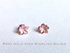 Tiny plumeria studs earrings