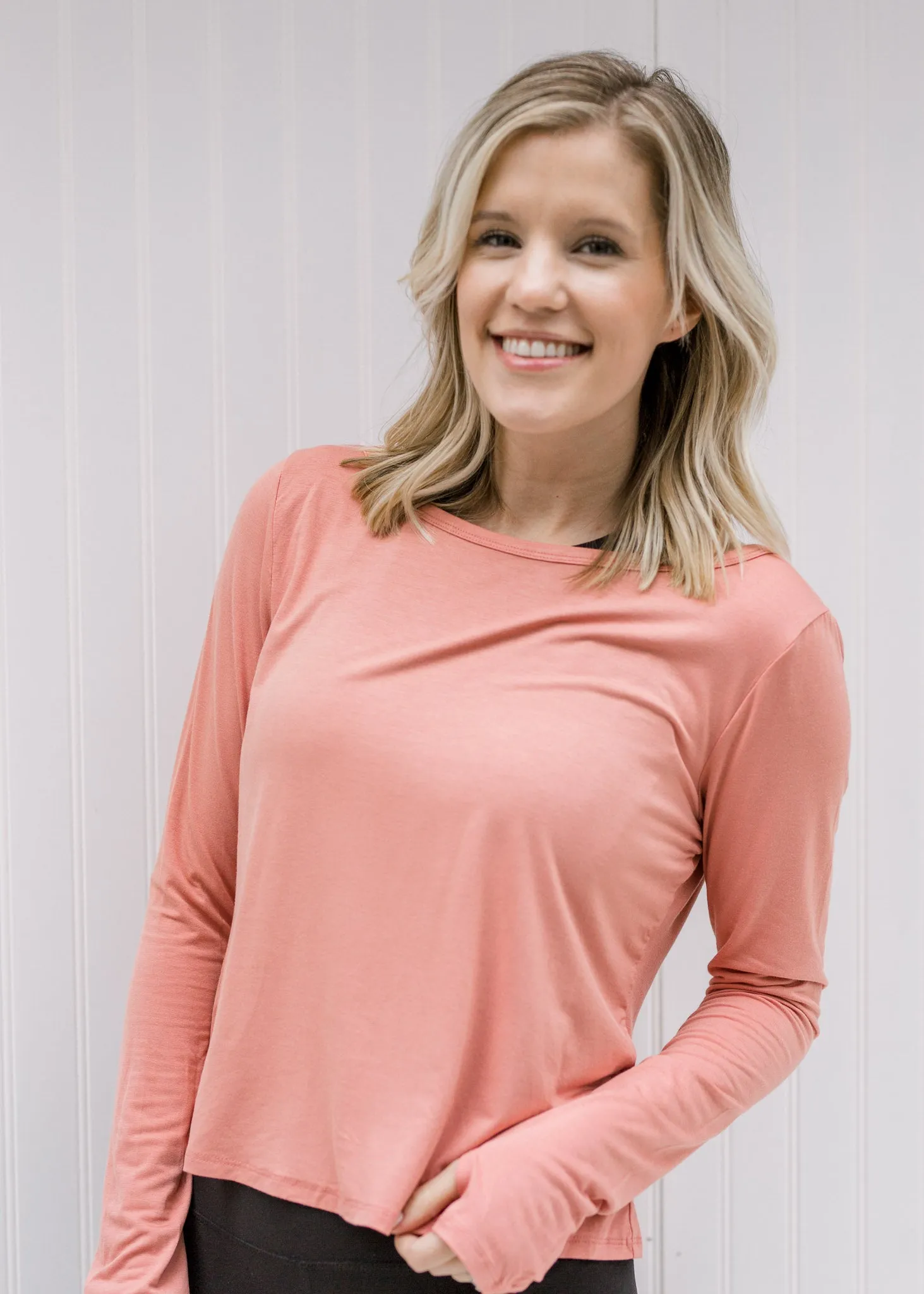 X Apricot  L/S Yoga Top