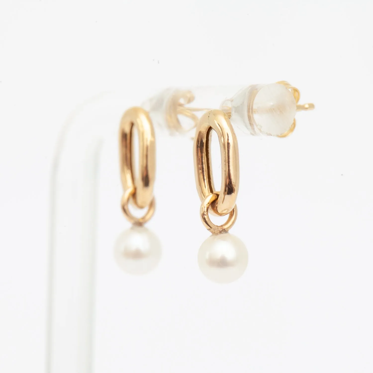 XXL Link & Dangling Pearl Earrings